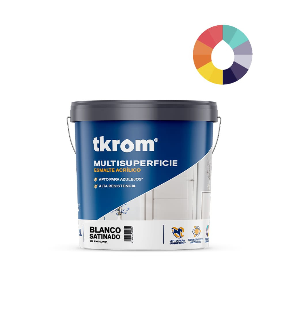 esmalte-acrilico-multisuperficie-satinado-blanco-4l TKROM ESMTE MULTISUP AGUA BLANCO SAT - Imagen 1