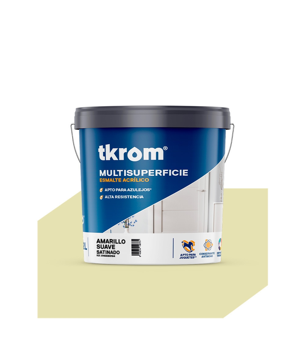 esmalte-acrilico-multisuperficie-satinado-color-amar-suave-151-4l TKROM ESMTE MULTISUP AGUA SAT AMARILLO SUAVE - Imagen 1